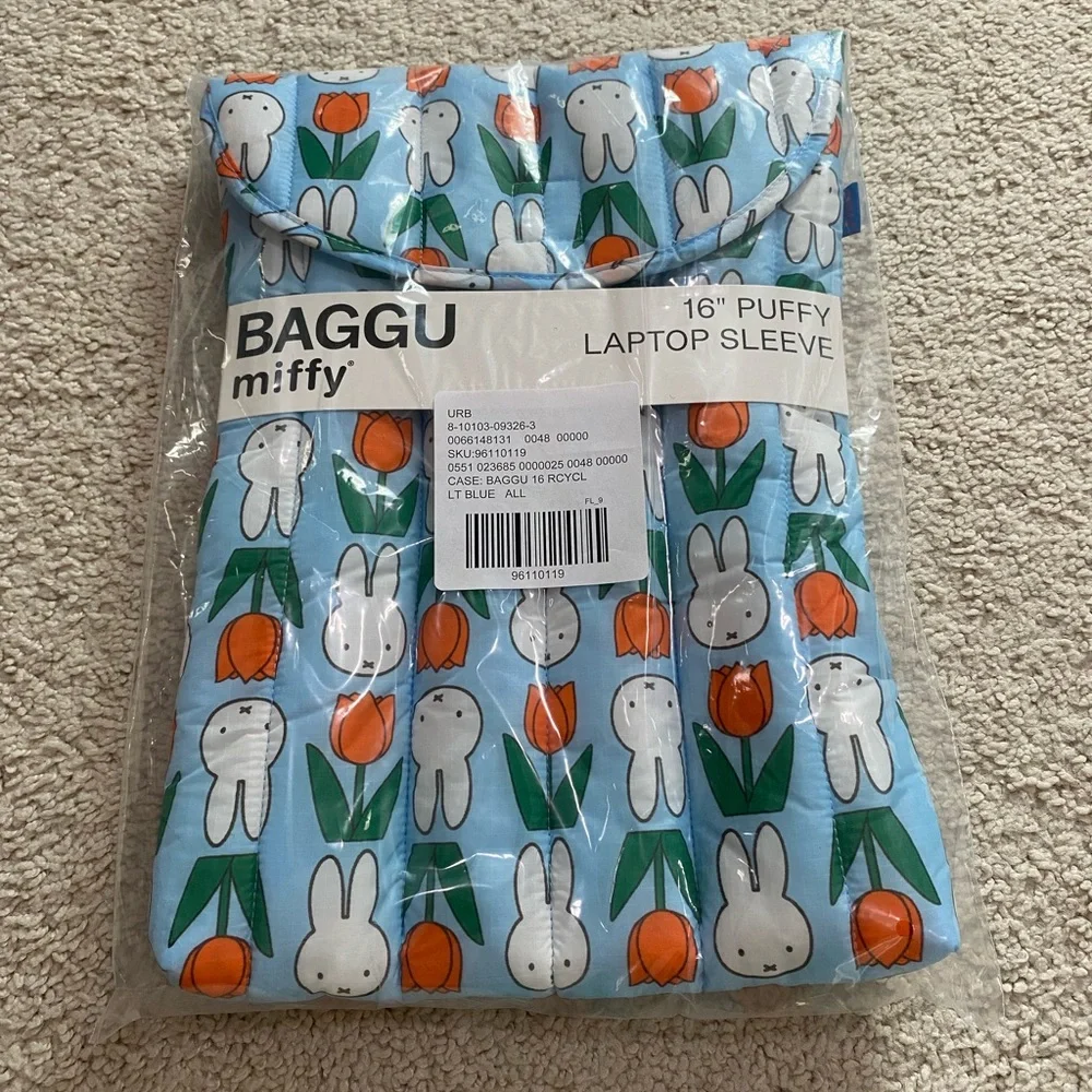 BAGGU Puffy 16" Retro Recycled Laptop Sleeve NWT - Tulip Miffy - UO Exclusive - Picture 4 of 6